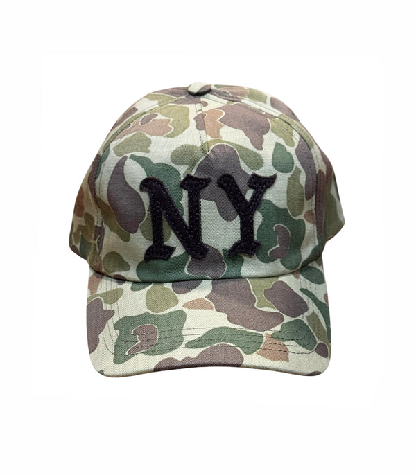 Brown felt NY Japanese twill Frog skin double sided camo cap made in NYC