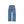 A pair of medium-wash blue denim jeans shown flat against a solid white background.
