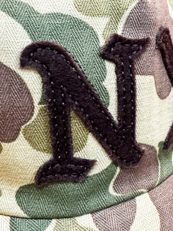 Brown felt NY Japanese twill Frog skin double sided camo cap made in NYC