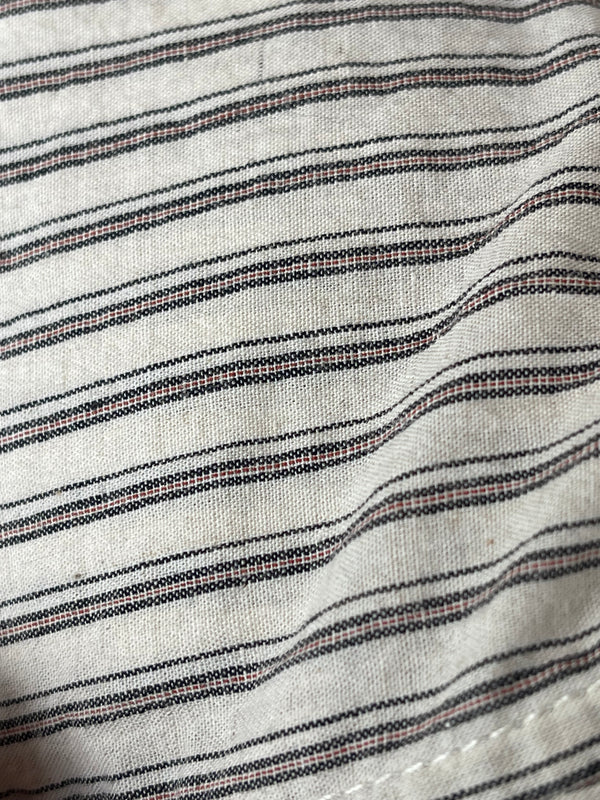 Japanese natural striped linen/cotton drawstring lounge pants