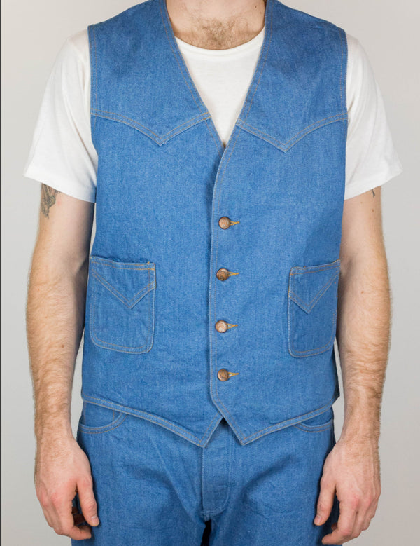 14 oz Mt Vernon Mills Rodeo Denim Western Vest