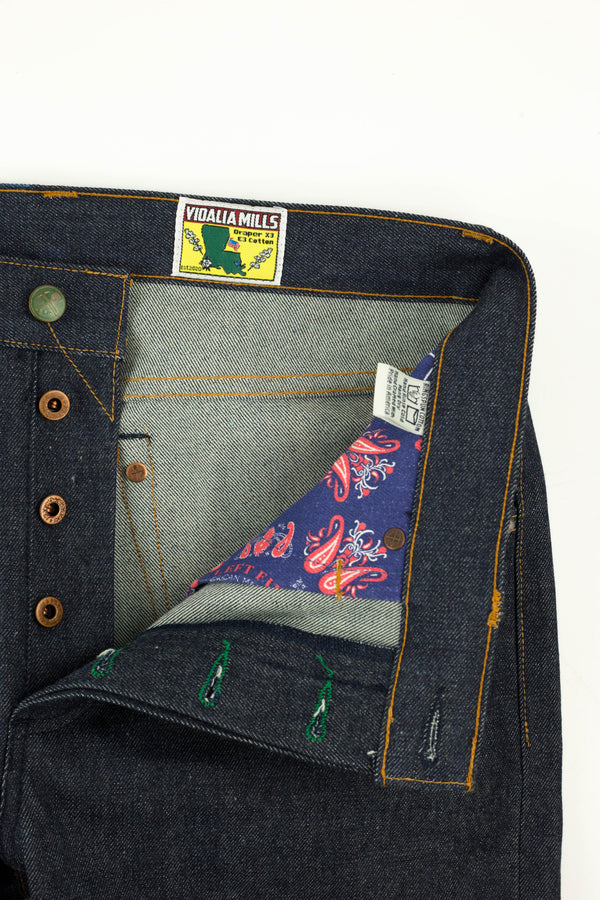 Chelsea Vidalia Mills 14 oz Indigo Selvedge(last of the dark blue indigo run)