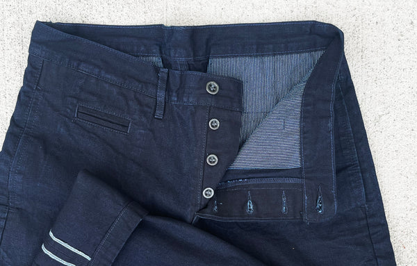 Deep Indigo Chinos | Japanese Deep Indigo Chinos | Left Field NYC